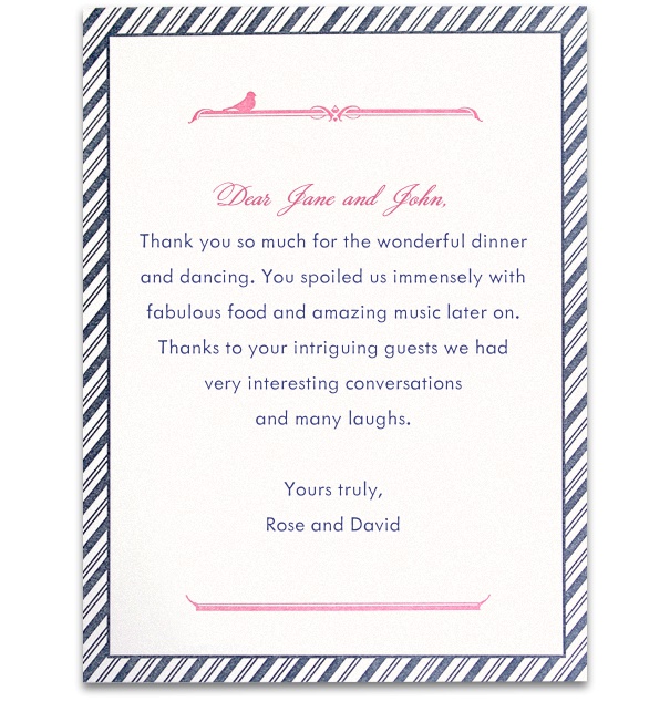 Wedding card design Online with Blue Striped border and Pink and blue text.