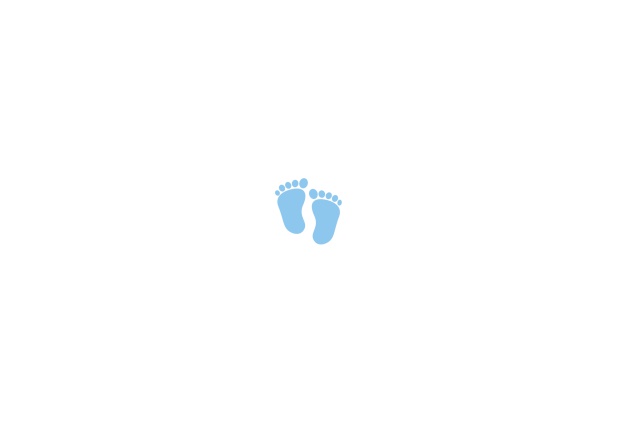 Online Birth announcement card with tiny baby feet in various colors and many photo and text options. Blue.