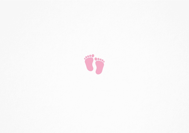Birth announcement card with tiny baby feet in various colors and many photo and text options. Pink.