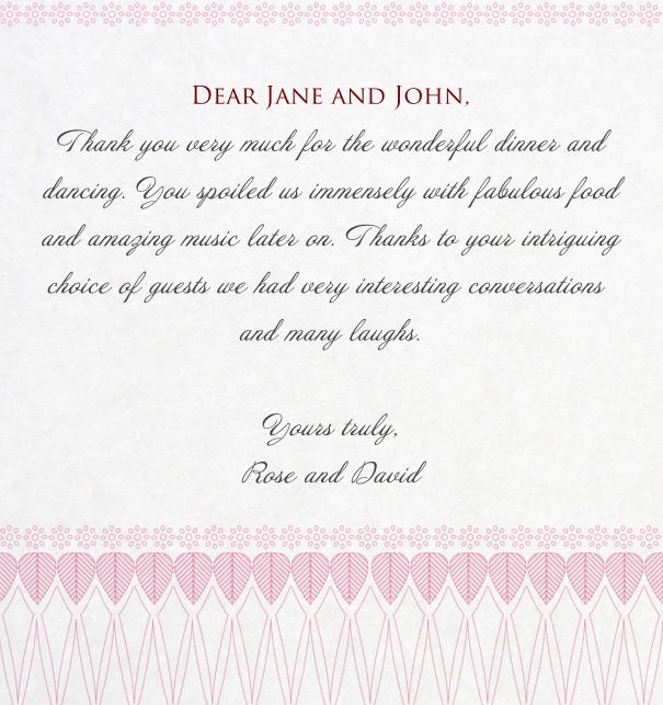 Rosa Online Hochzeitskarte gestaltet von Bel'Invito mit Herzen im Rahmen und editierbarem Textfeld.