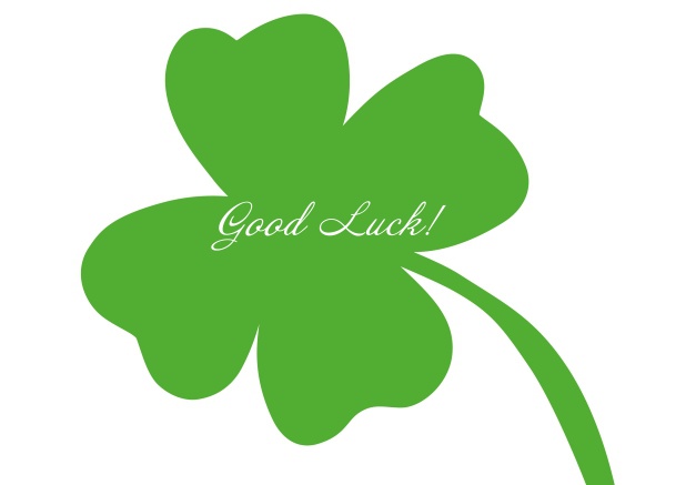 Online Good Luck wünschen mit dieser netten Karte mit einem grünem Kleeblatt