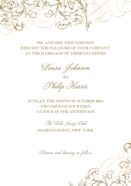 Online wedding invitation card design with flower decoration