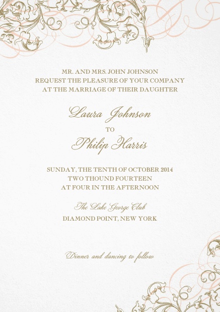 Wedding invitation Card design with flower decoration
