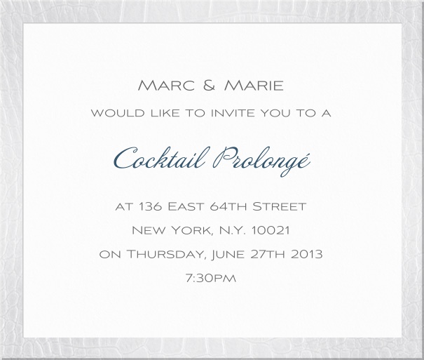 Square White Minimalist Party Invitation Card with Grey Border.
