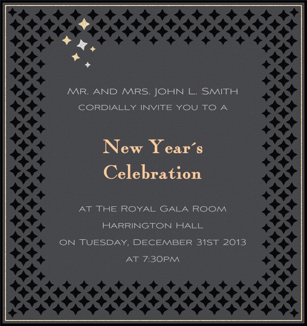 High Format Grey Celebration Invitation Template with border.