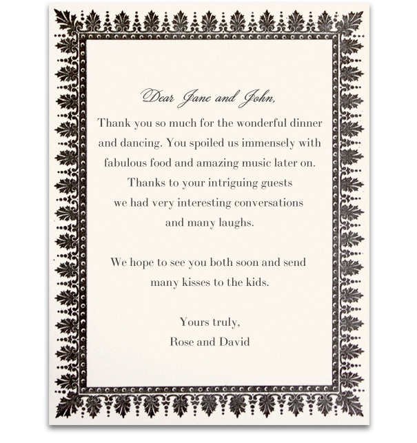 Wedding card online with grey text and grey frame.
