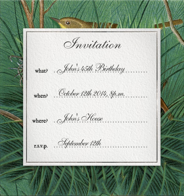 Formal Addressing E-Card with Forest Scene and Customizable Text.