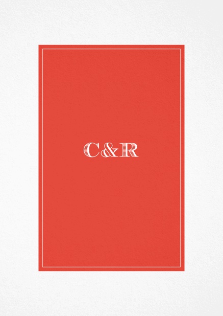 Classic Wedding invitation card with beautifully placed text field in various colors. Red.