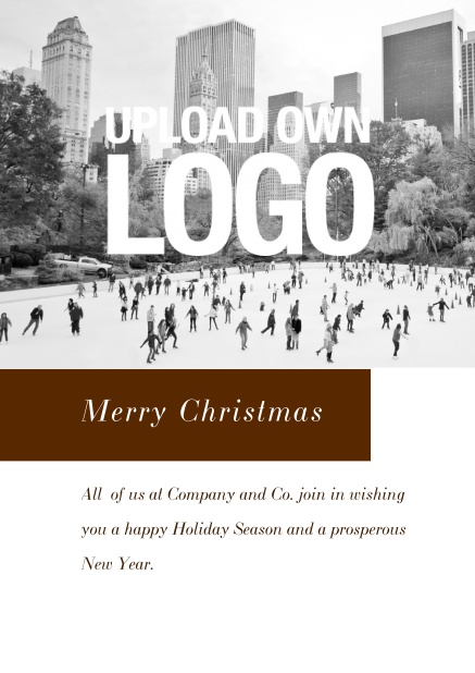 Online Christmas card with Central park image to use. Black.