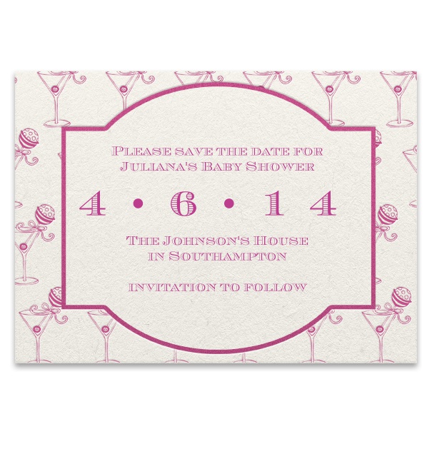 Pink Save the Date Template for baby shower.