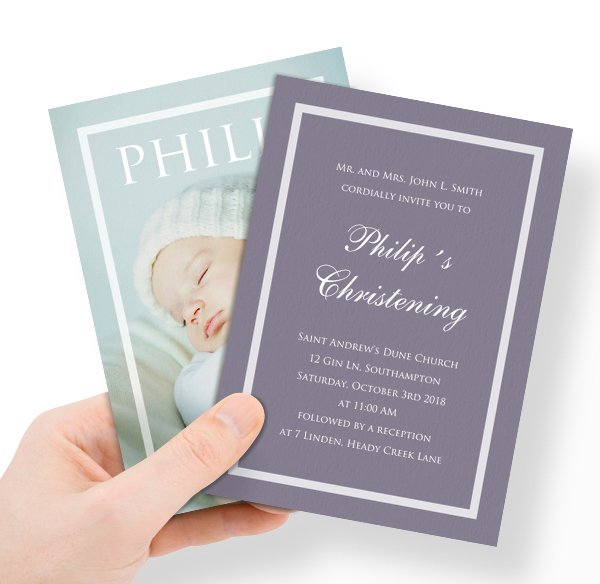 Christening invitations online and paper